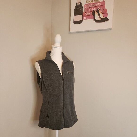 Columbia Benton Springs Gray Fleece Vest - Picture 1 of 8